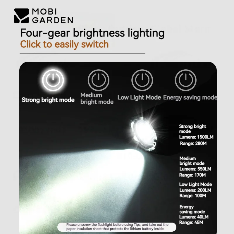 MOBI GARDEN Zero Shadow Camping Flashlight