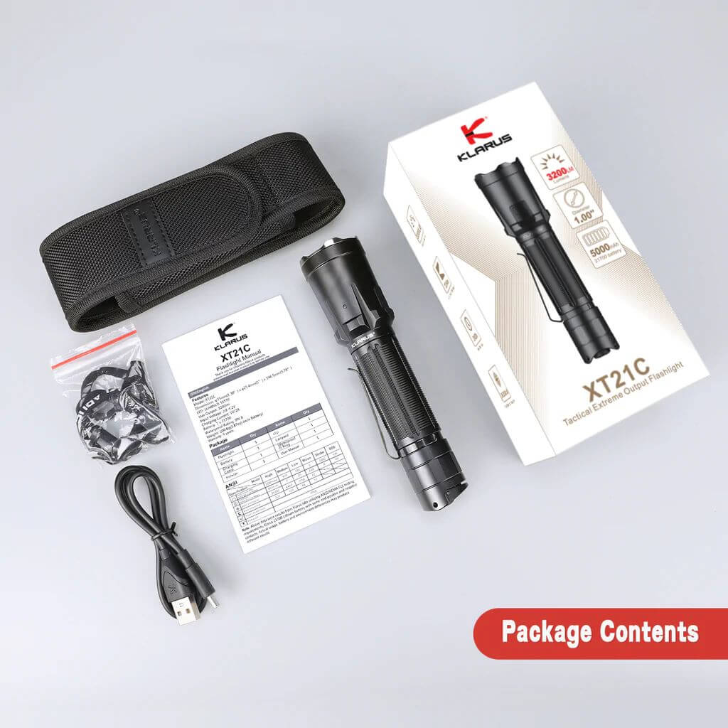 KLARUS XT21C Rechargeable Tactical Flashlight