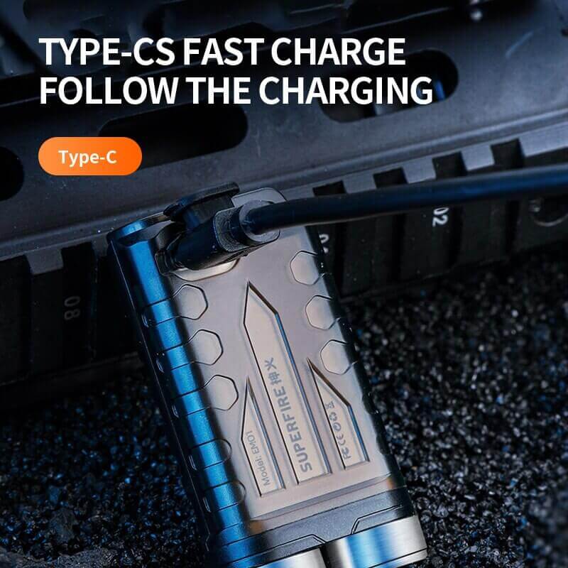 Superfire EM01 EDC Mini LED Keychain Flashlight