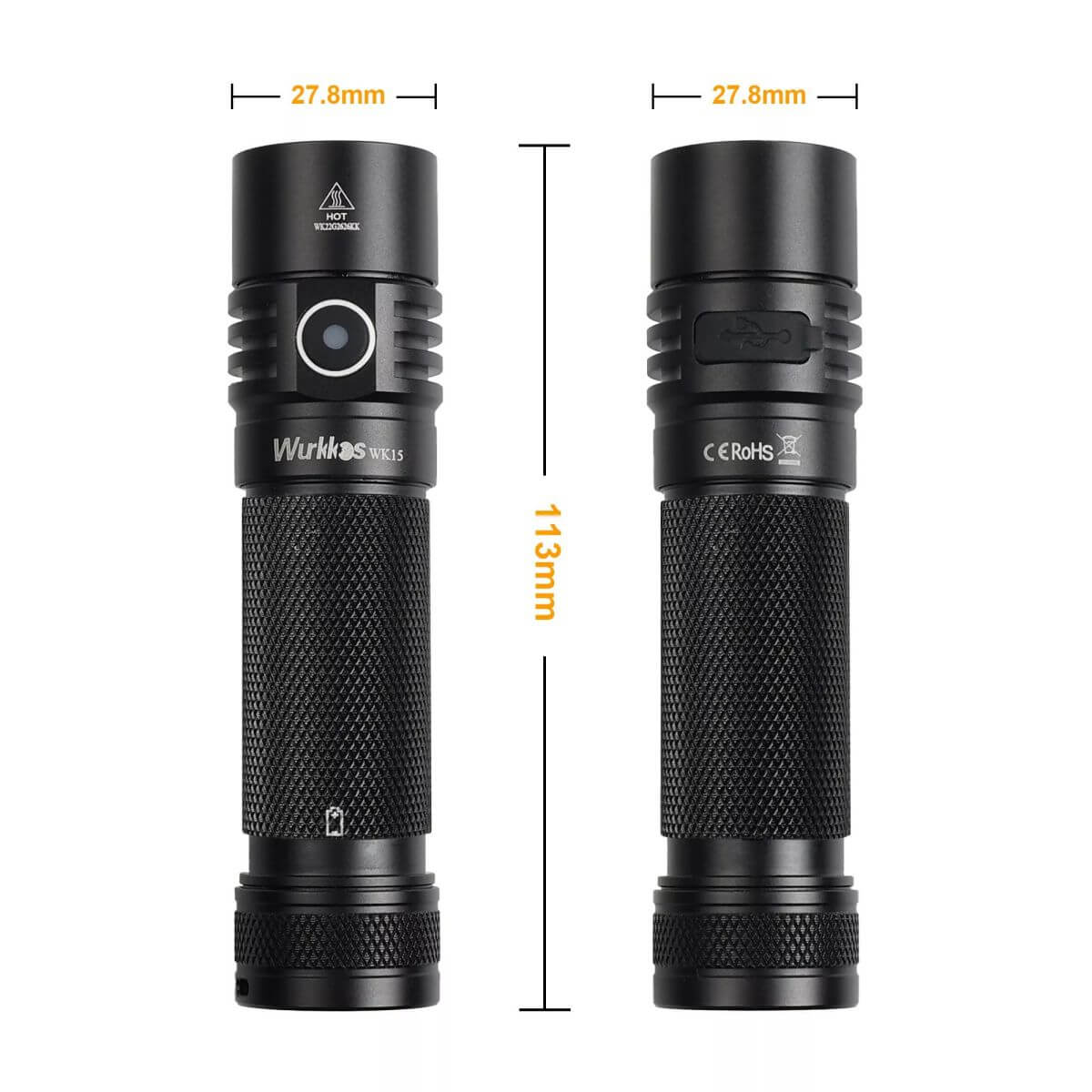 Wurkkos WK15 USB C Rechargeable 21700 EDC Flashlight