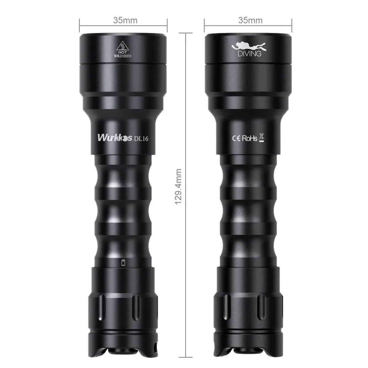 Wurkkos DL16 2000lm Diving flashlight