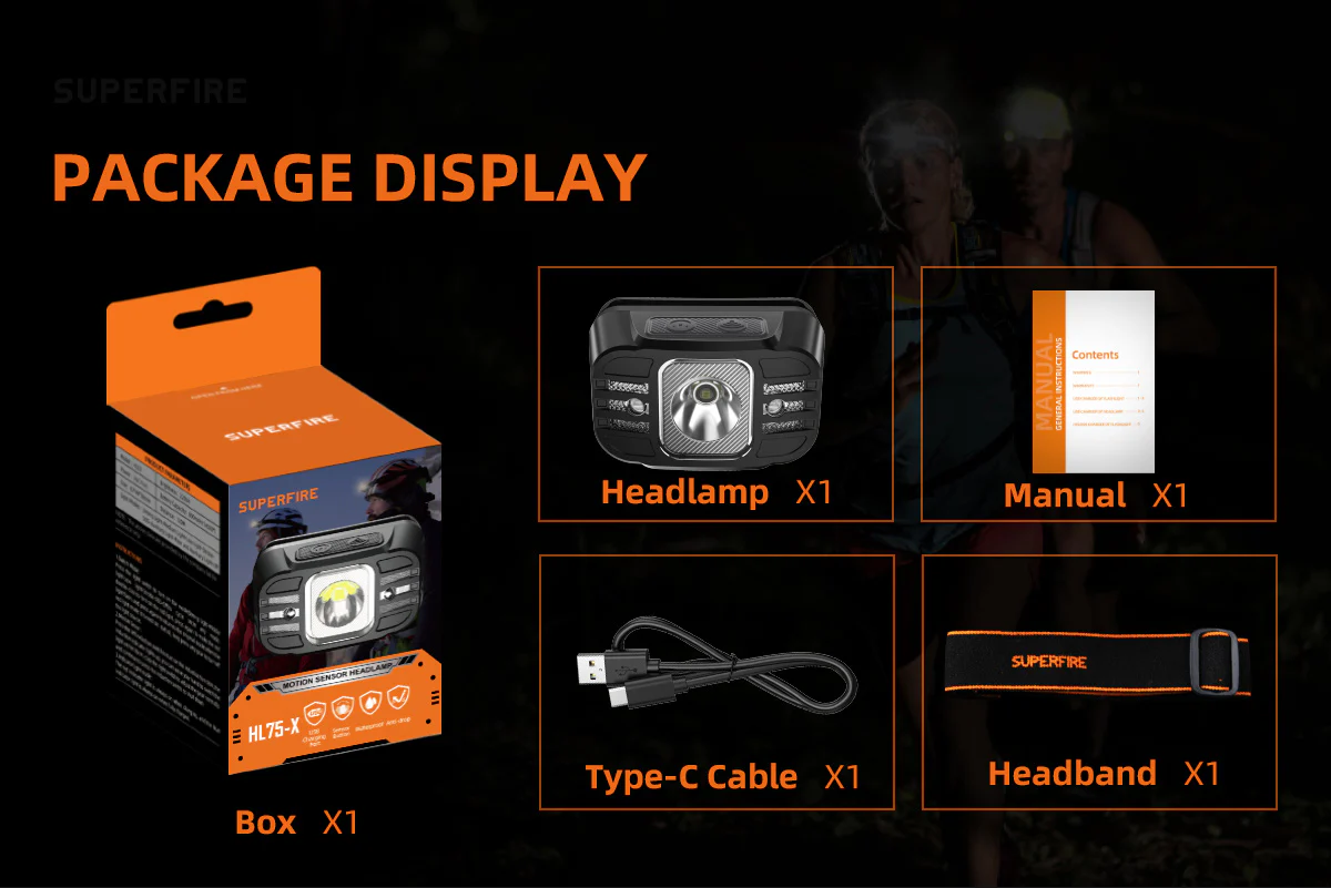SUPERFIRE HL75-X LED Headlamp Flashlight