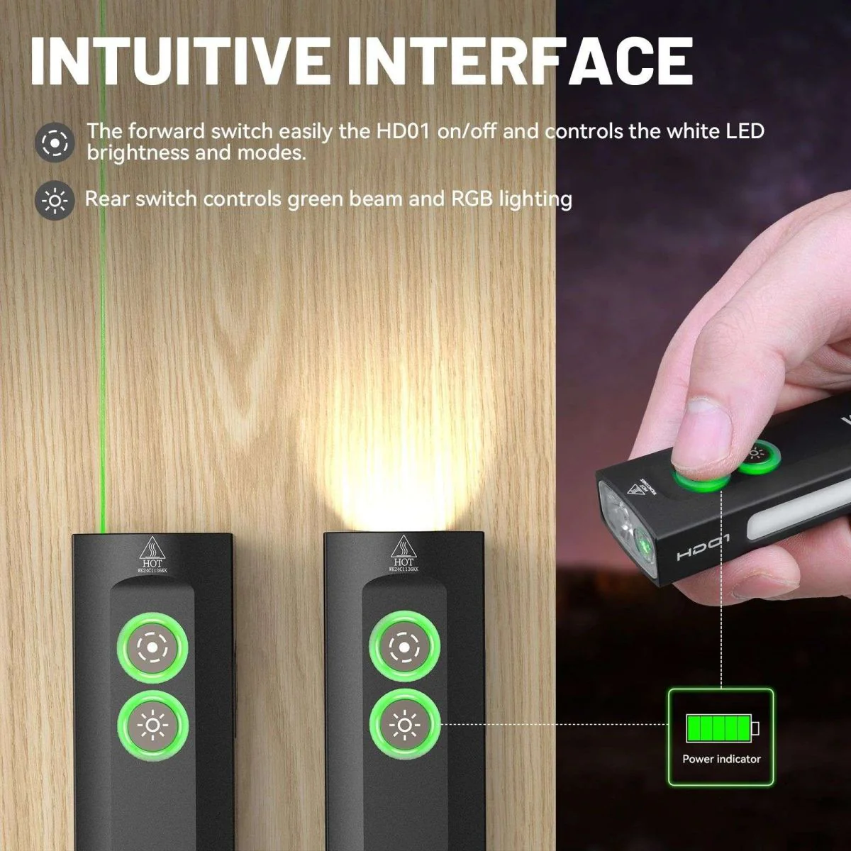 Wurkkos HD01 Rechargeable 1200LM EDC Flashlight with Side RGB Light