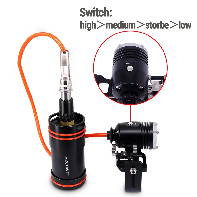 ARCHON DH26 II Split handheld HD video diving light