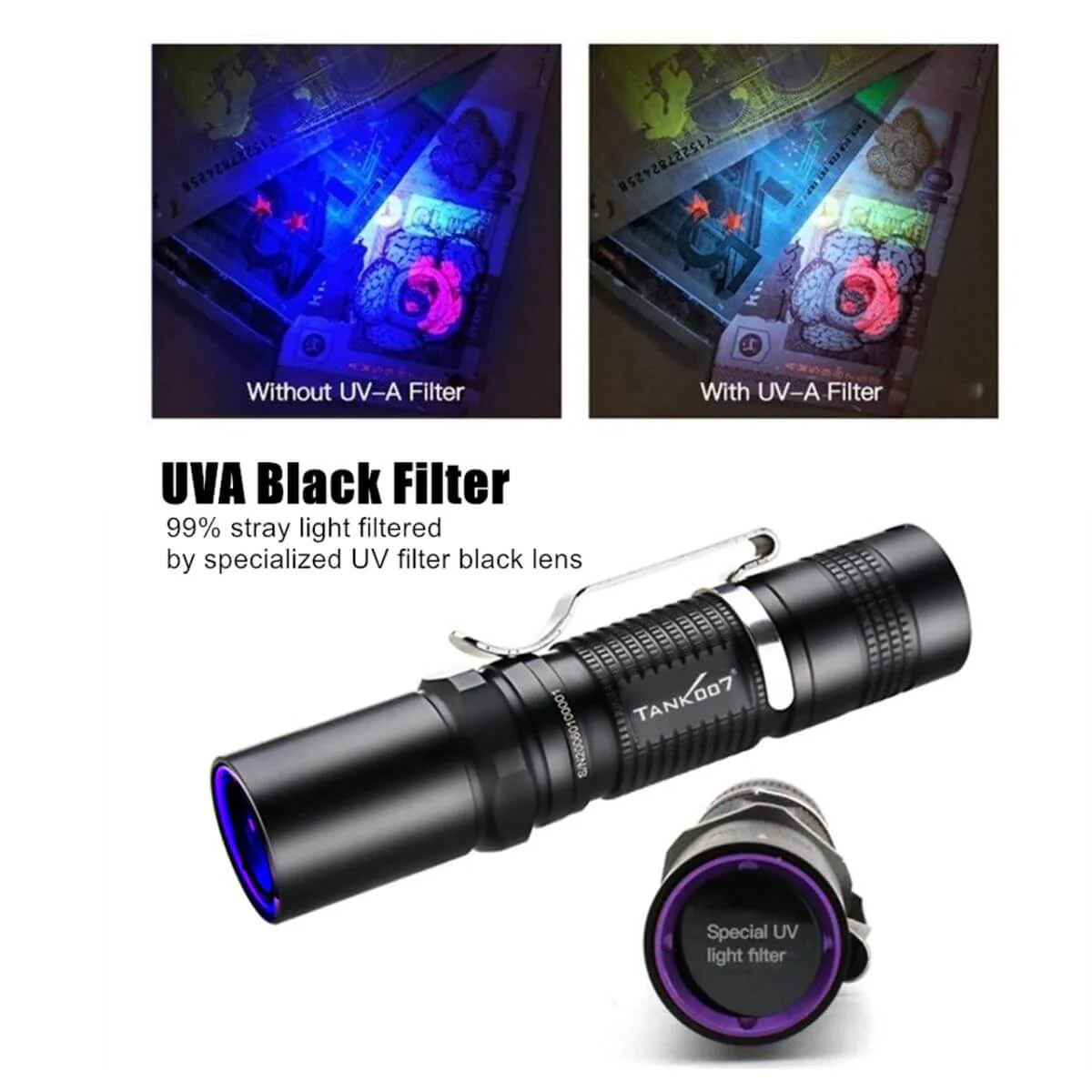 Tank007 UVAA01 365nm UV Anti-counterfeiting Flashlight