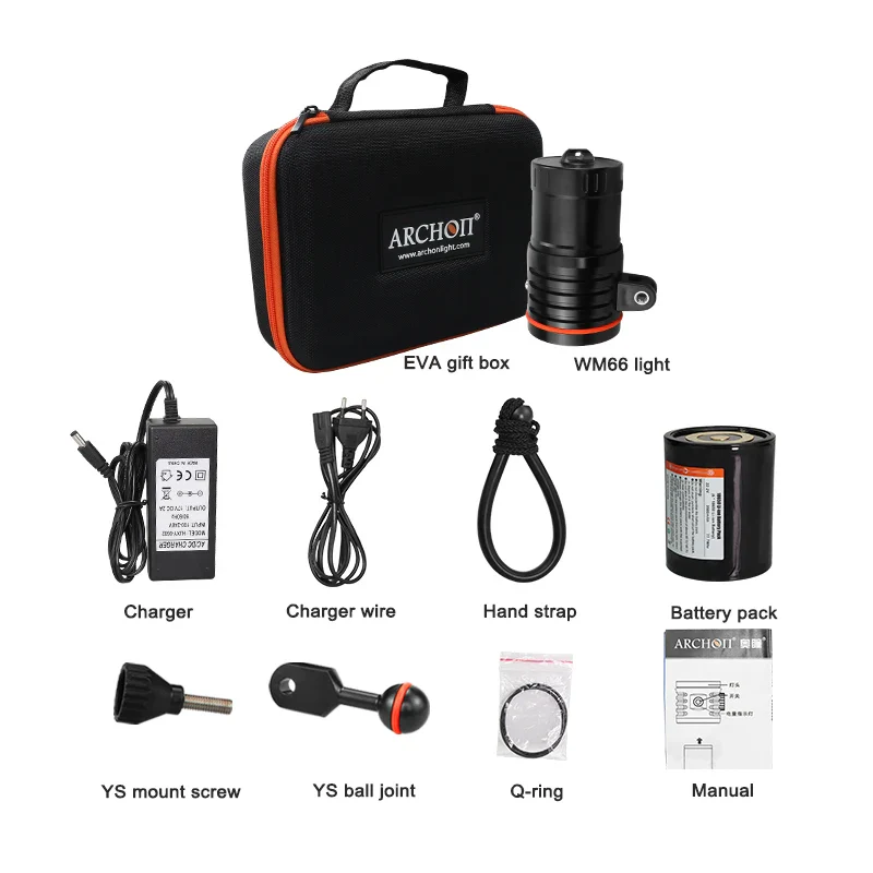 ARCHON DM60 Max 12,000 lumens HD video diving photograph lights