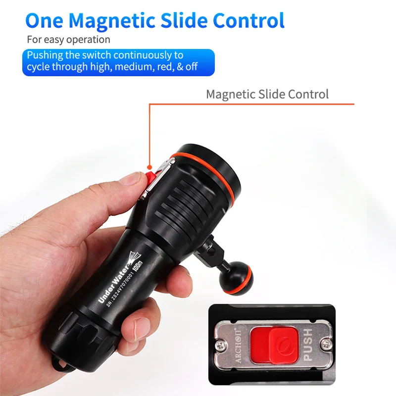 ARCHON S24V 2400lm 5000k diving video light