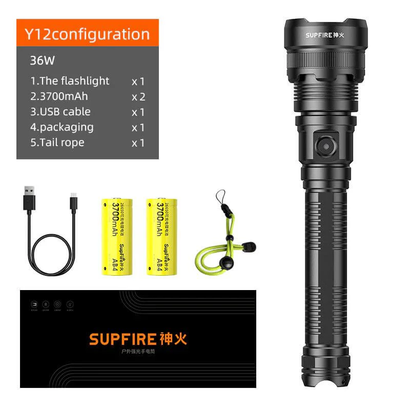 SUPERFIRE Y12 3000 LM Rechargeable Hunting Flashlight