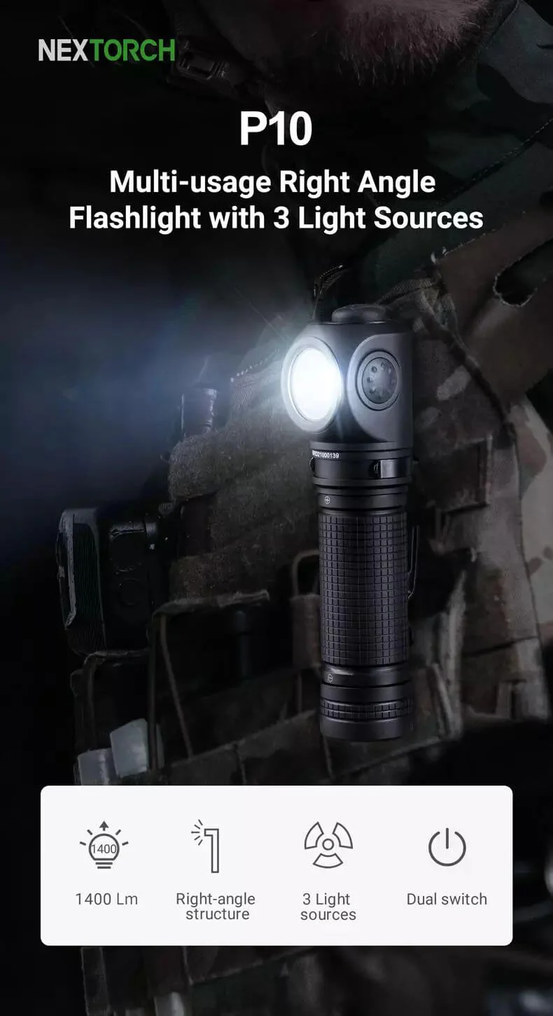 Nextorch P10 Multi-usage Right Angle Flashlight