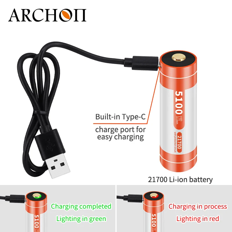 ARCHON D13U zoomable diving flashlight