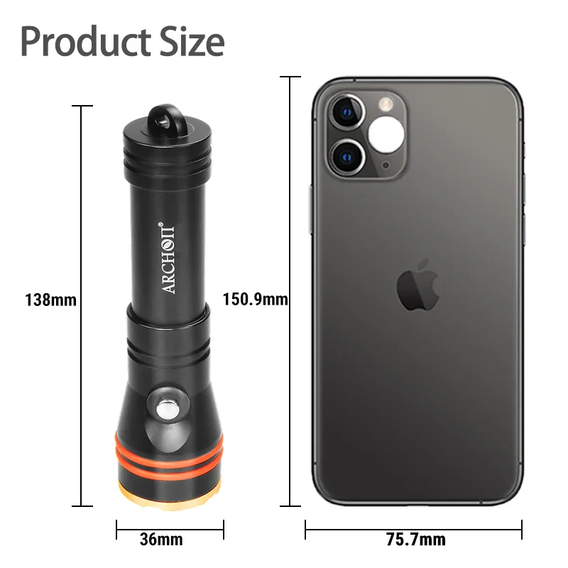 ARCHON D11V II warm white HD diving video lights