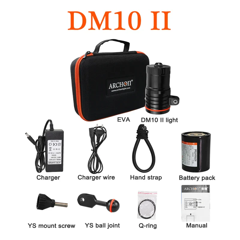 ARCHON DM10 II 3500lumens 3 color HD video diving light