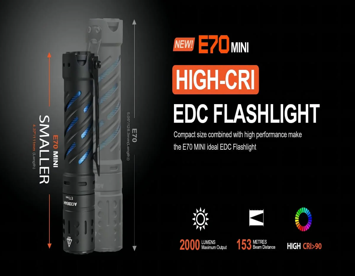 Acebeam E70 MINI Nichia 519A Flashlight