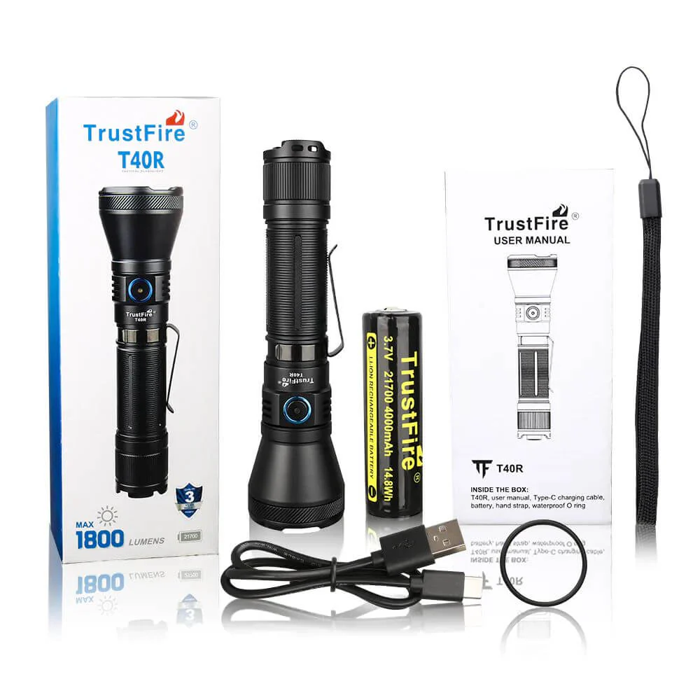 Trustfire T40R 1800Lumens Long Range Tactical Flashlight