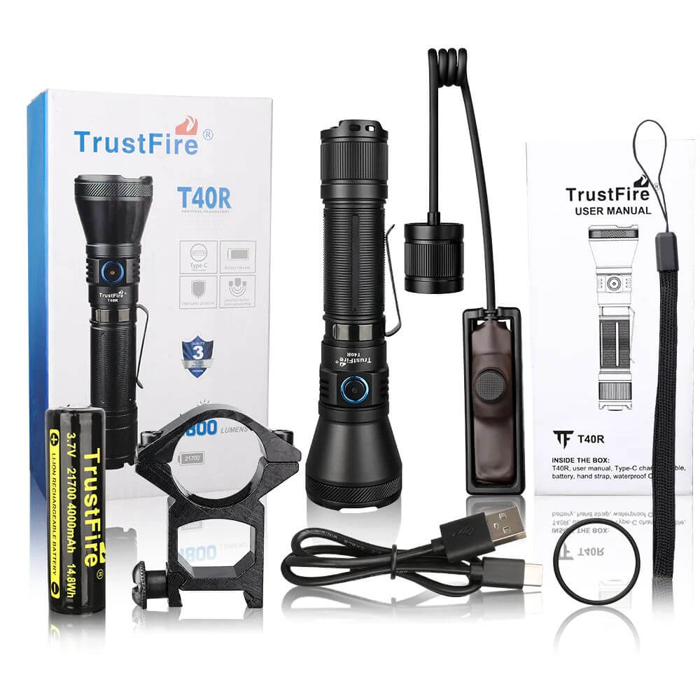 Trustfire T40R 1800Lumens Long Range Tactical Flashlight