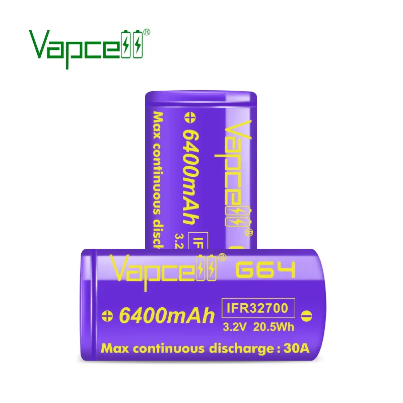 Vapcell G64 IFR 32700 6400 mah 30A rechargeable Battery