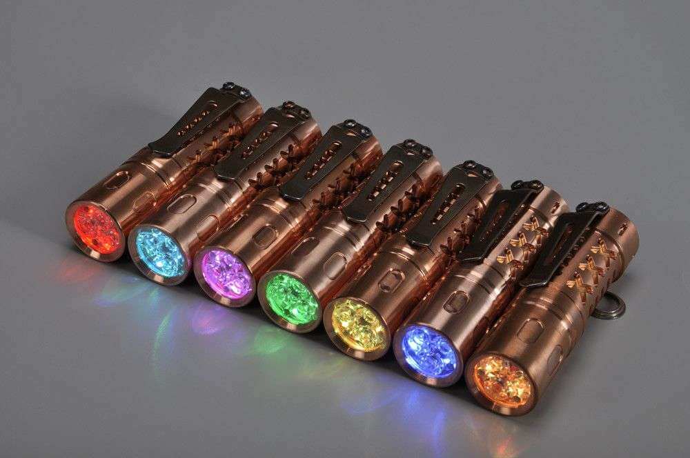 Maeerxu DF03-Red Copper Three-Lamp Flashlight