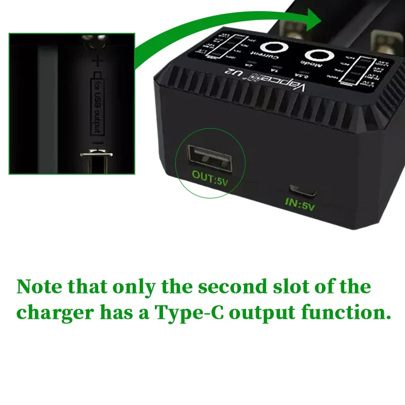 Vapcell U2 2A Smart Mini USB Charger