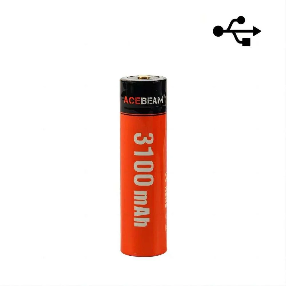 3100MAH USB-C RECHARGEABLE 18650 BATTERY