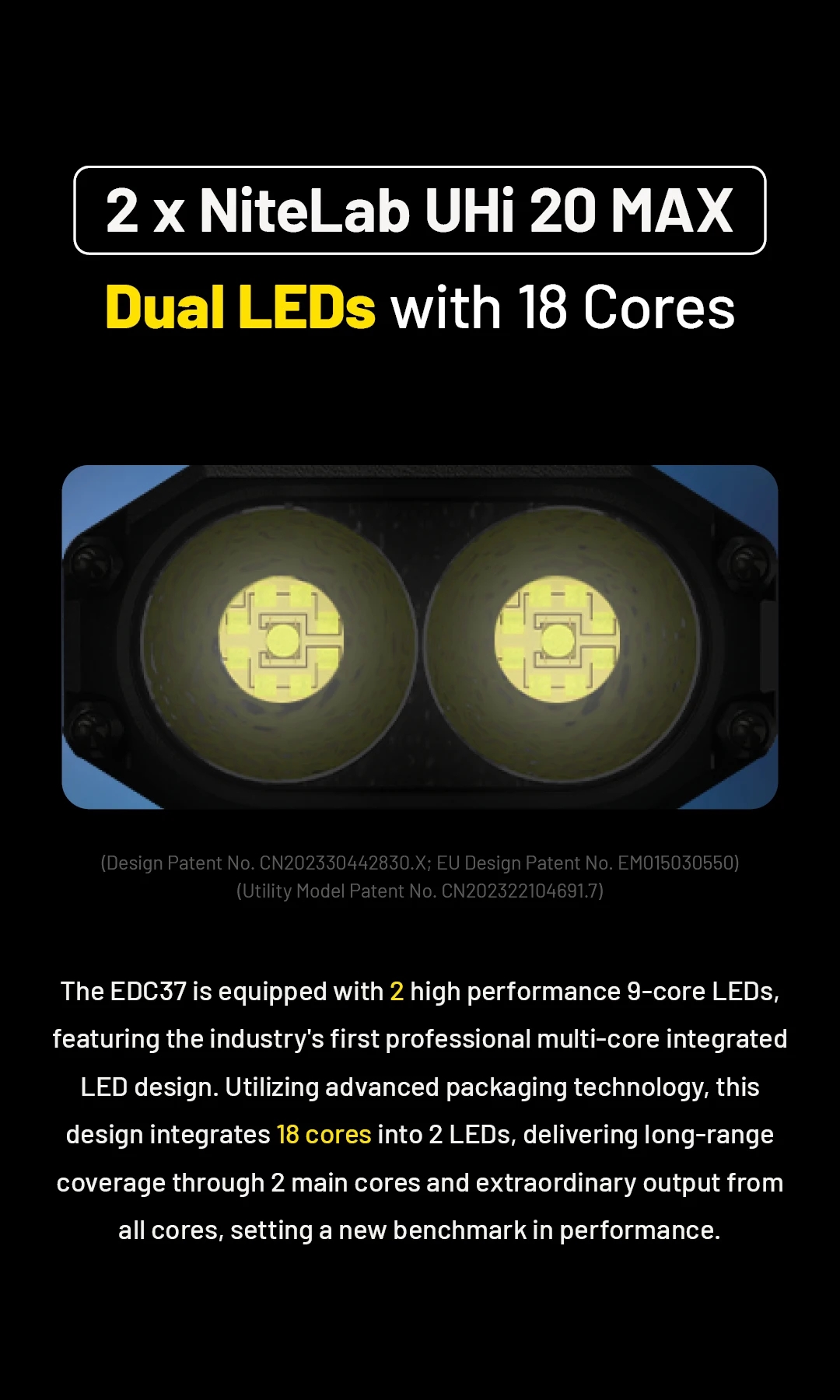 NITECORE EDC37 8000 lumens Strong light Ultimate Tactical EDC Flashlight Built-in 8000mAh Li-ion Battery