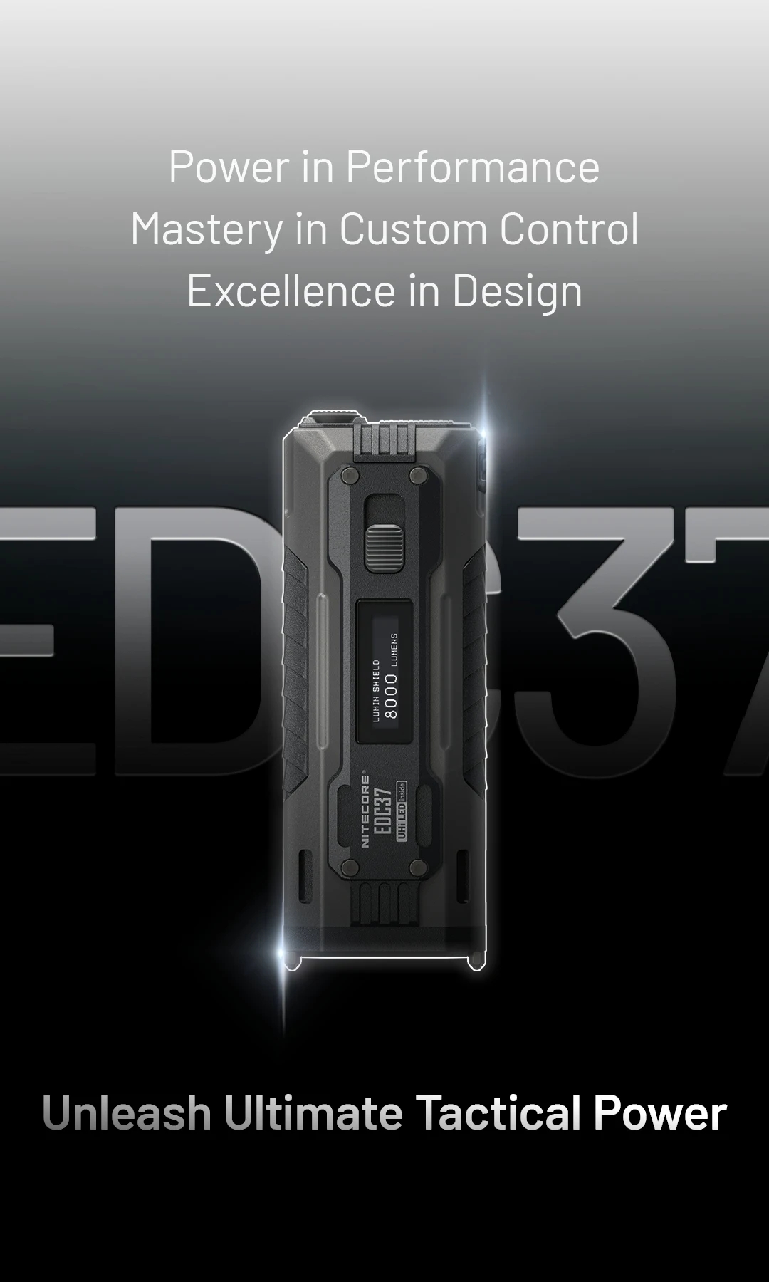 NITECORE EDC37 8000 lumens Strong light Ultimate Tactical EDC Flashlight Built-in 8000mAh Li-ion Battery