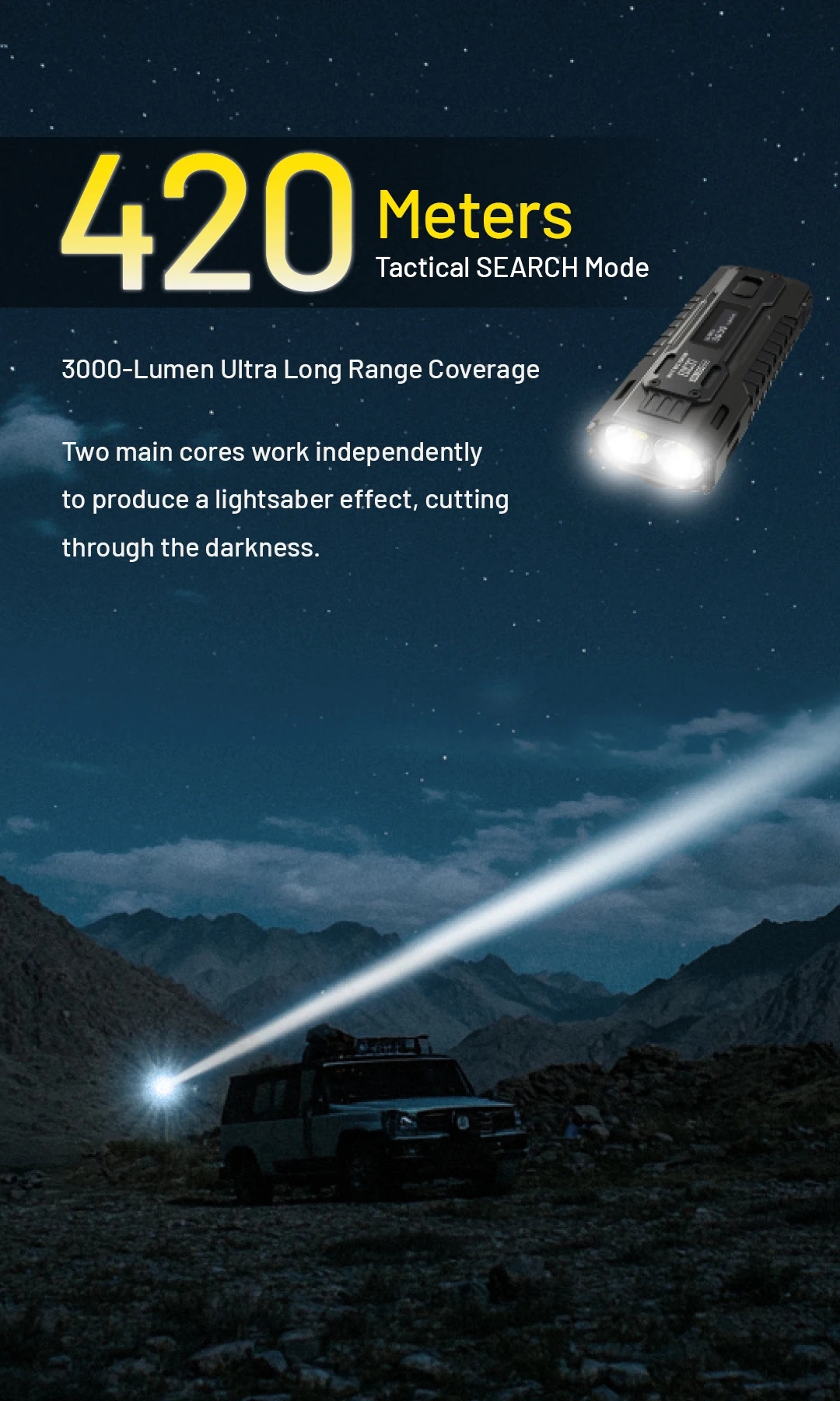 NITECORE EDC37 8000 lumens Strong light Ultimate Tactical EDC Flashlight Built-in 8000mAh Li-ion Battery