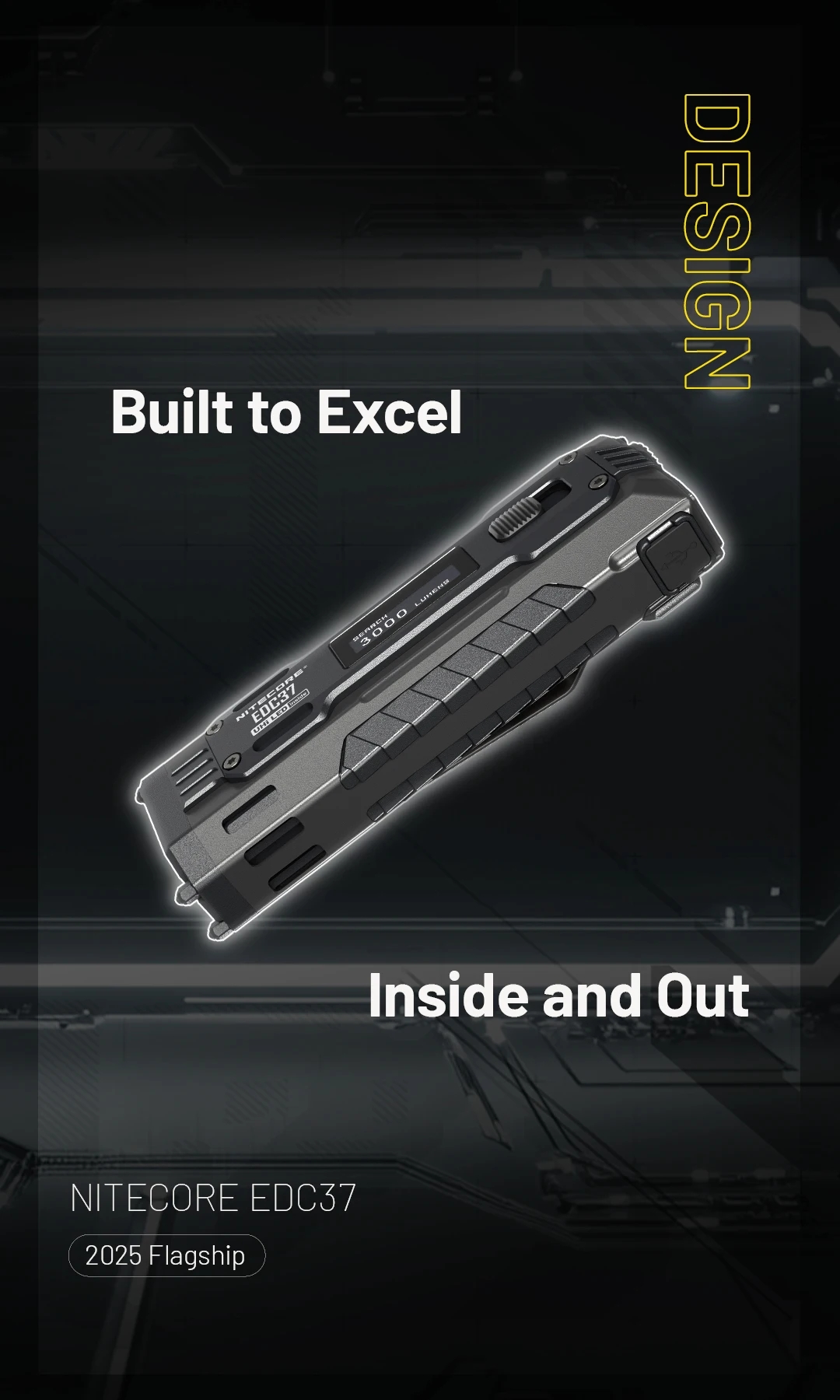 NITECORE EDC37 8000 lumens Strong light Ultimate Tactical EDC Flashlight Built-in 8000mAh Li-ion Battery