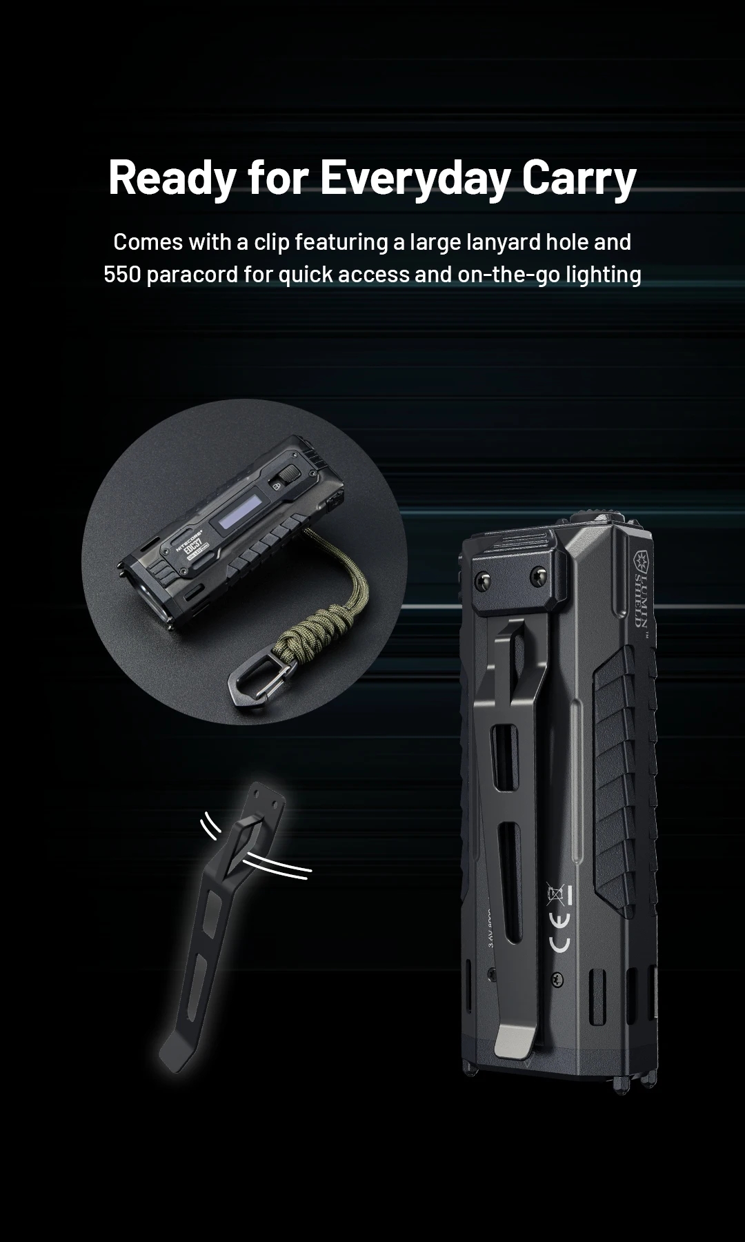 NITECORE EDC37 8000 lumens Strong light Ultimate Tactical EDC Flashlight Built-in 8000mAh Li-ion Battery