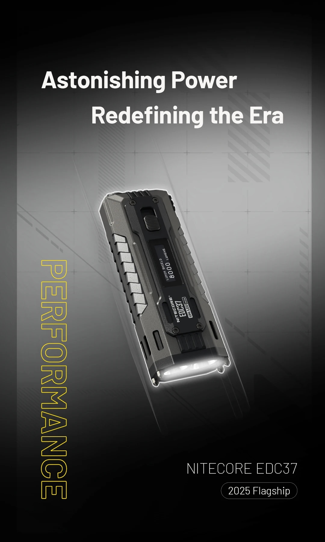 NITECORE EDC37 8000 lumens Strong light Ultimate Tactical EDC Flashlight Built-in 8000mAh Li-ion Battery