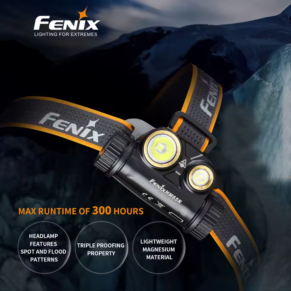 Fenix HM65R Headlamp Rechargeable Headtorch Durable Light Weight (1400 Lumens)