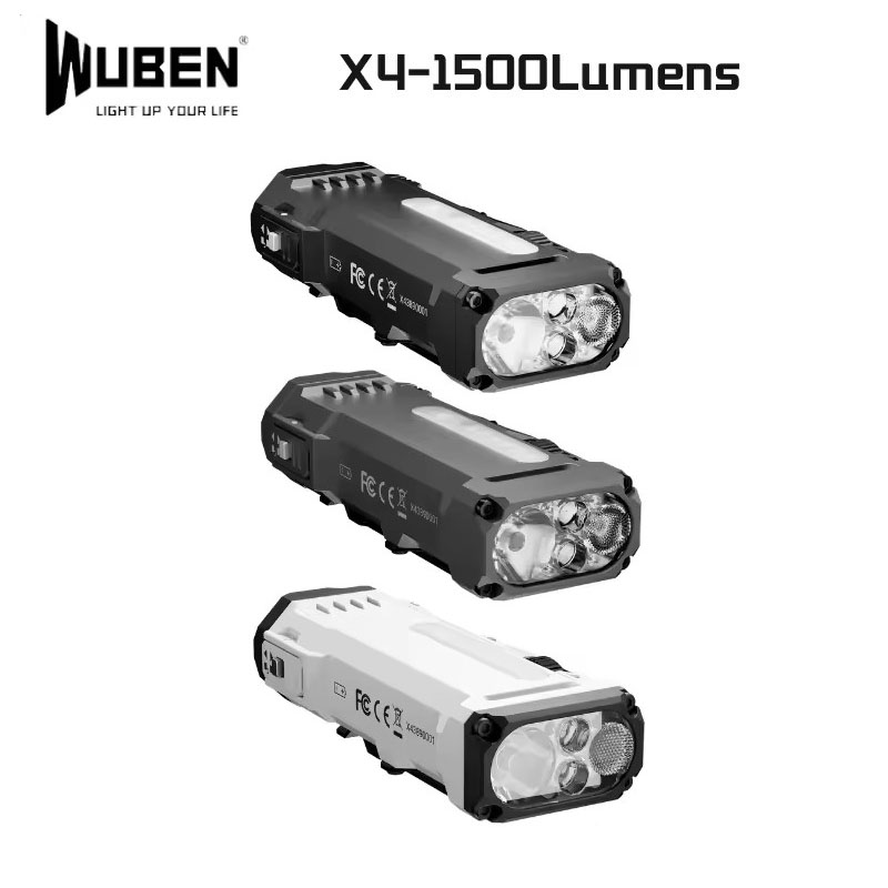 WUBEN X4 EDC Flashlight Max 1500Lumens USB-C Rechargeable With 3400mAh Battery CompacT-Sized Protabled Keychian Light