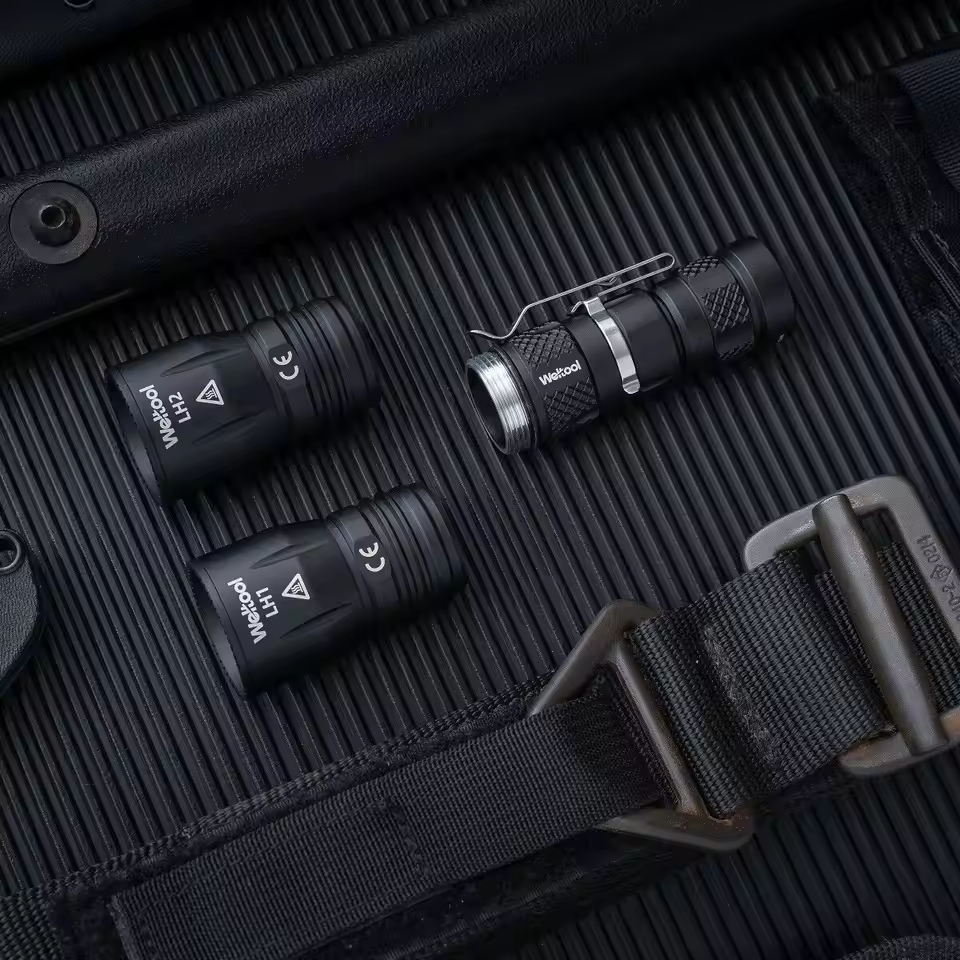 Weltool BB6 Short body 18350 battery body TC68N tail cover, compatible with LH series lamp head---Golden