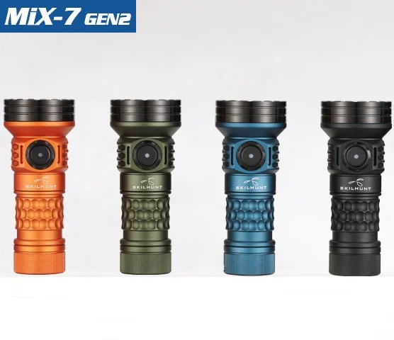 SKILHUNT  MiX-7 Gen 2 Multi-color 18350 Magnetic Charging LED Flashlight