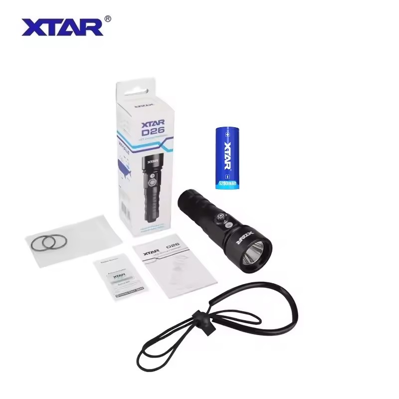 Diving Flashlight XTAR D26 1100 Lumens Diving Depth 100m Waterproof Dive Light Spearfishing Lamp 18650 LED Flashlight