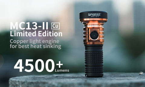 MANKERLIGHT MC13 II Pocket EDC Flashlight - Copper & Aluminum