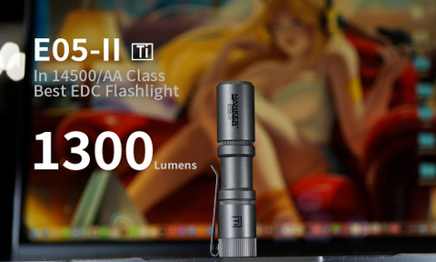 MANKERLIGHT E05 II Ti 1300 Lumens Titanium Flashlight