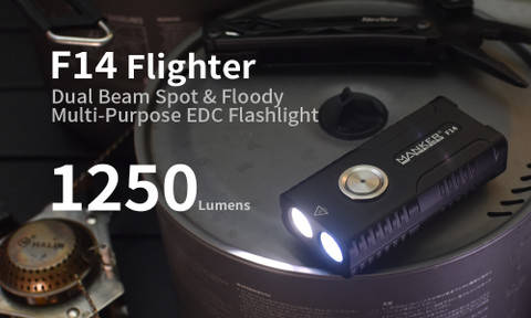 MANKERLIGHT F14 Flighter Dual Beam Multi-Purpose EDC Flashlight