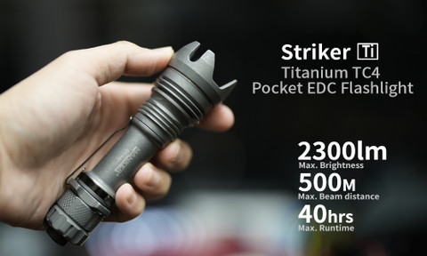 MANKERLIGHT Striker Titanium EDC Flashlight