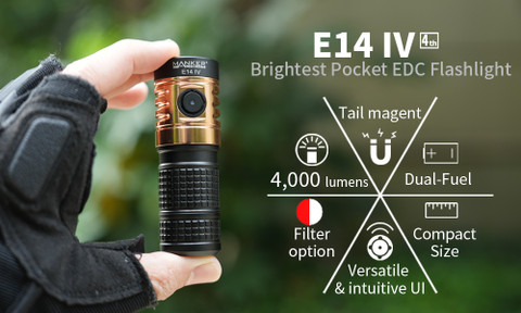 MANKERLIGHT E14 IV Brightest EDC Flashlight