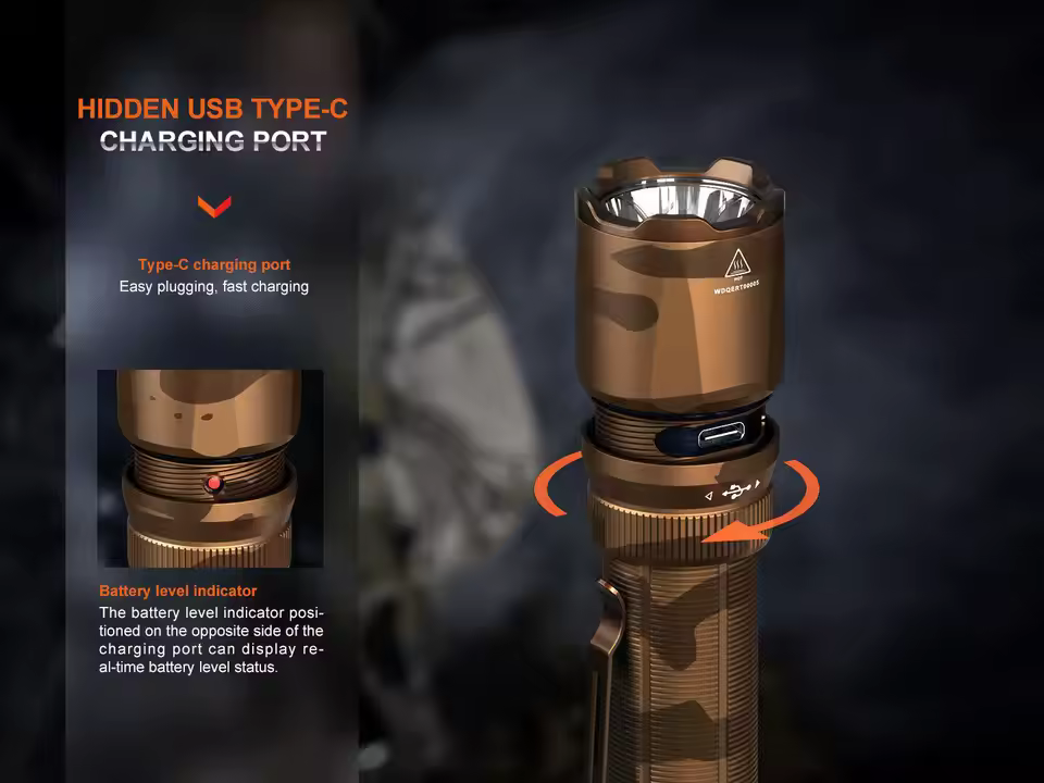 FENIX TK20R UE Green camouflage bright light flashlight tactical USB-C charging