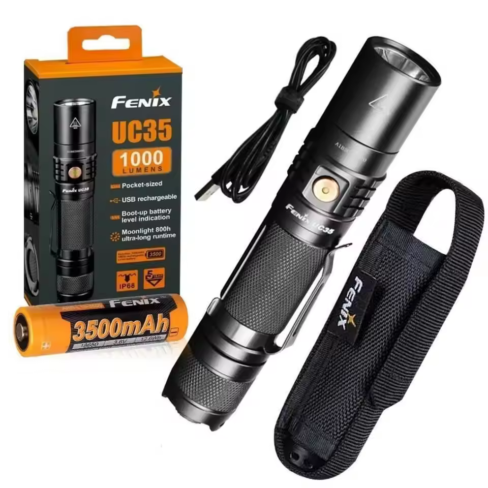 Fenix UC35 V2.0 1000 Lm 3500mAh 18650 Rechargeable LED Flashlight 2022 Version