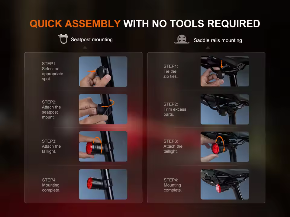 FENIX BC06R 90 Flow wise can sense brake taillights usb charging multiple modes of mountain bike