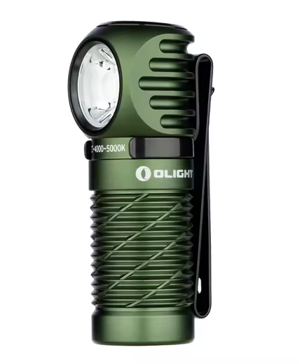 Olight Perun 2 Mini Flashlight. 1100 lumens, waterproof Rechargeable Right-Angle Flashlight Combining Both White and Red LEDs