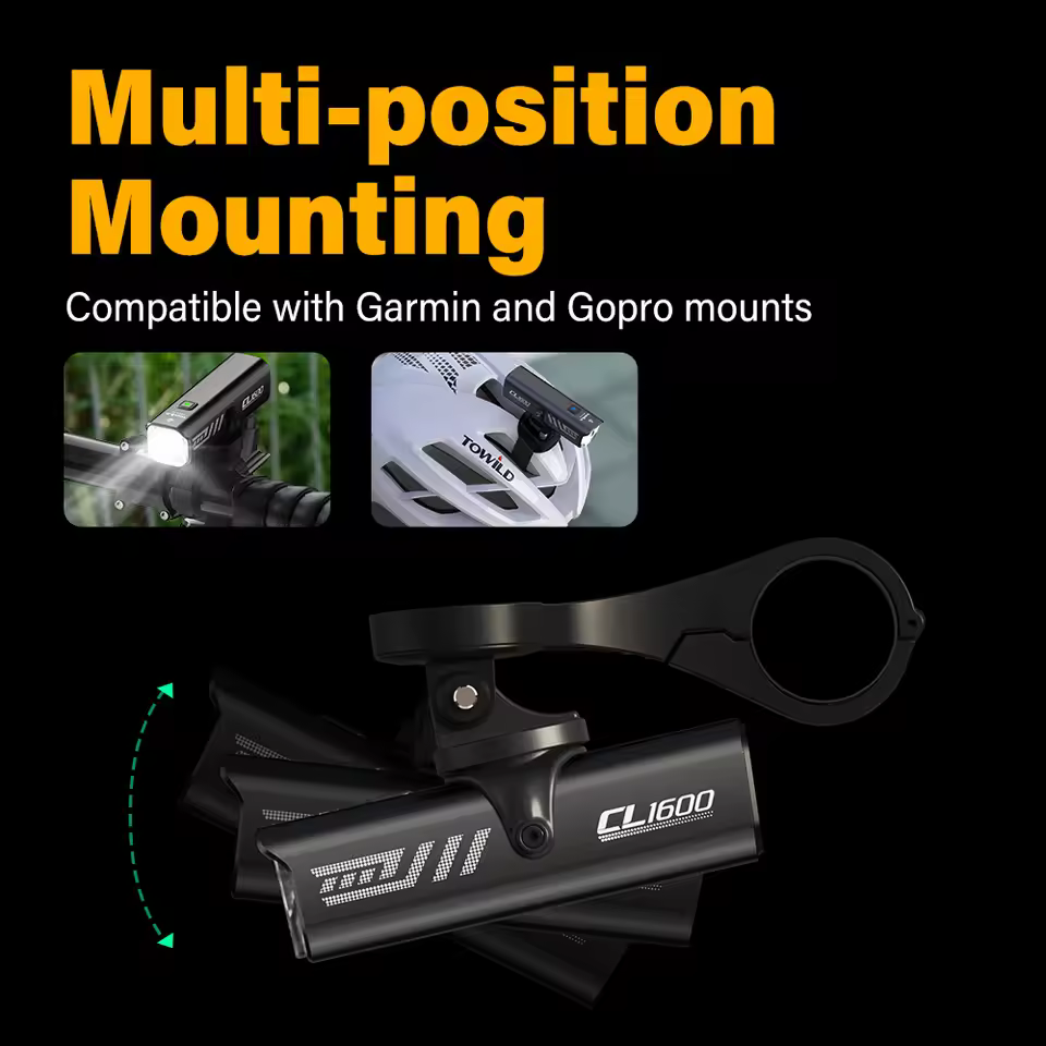 TOWILD CL1600LM Bicycle Light 5000mAh Bike Light IPX6 Flashlight Aluminum Front Lamp Type-C Charging MTB Road Cycling Headlights