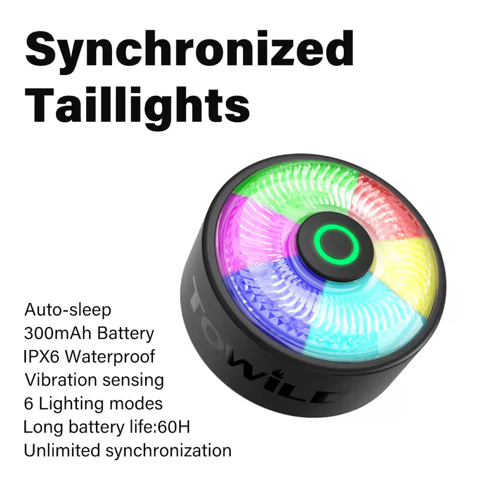 TOWILD TL03Pro Team Sync Tail Light 50m Auto Brake Sensing Bicycle Rear Light LED Rechargeable IPX6 Waterproof Cycling Taillight