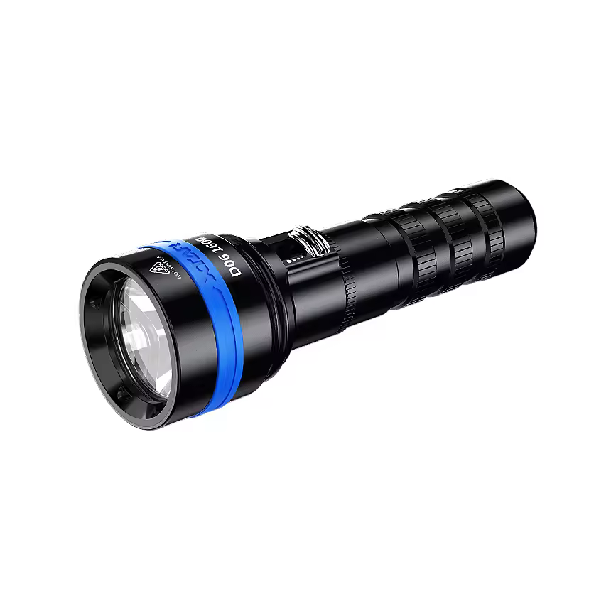 XTAR Diving Flashlight D06 1600 Lumens Diving Depth 100m Waterproof Dive Light Spearfishing Lamp LED Flashlight 18650 Battery