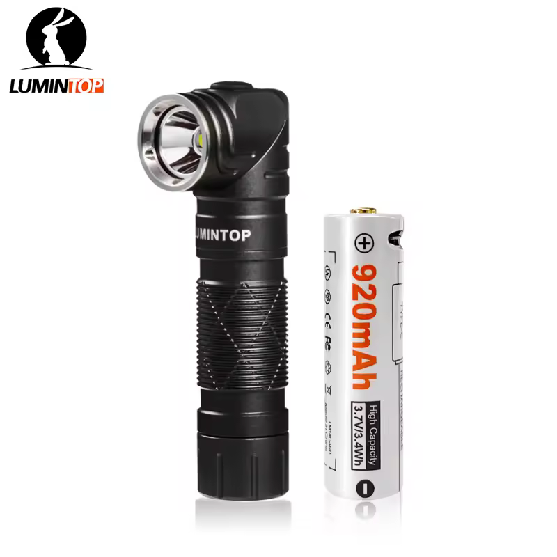 Lumintop L1 rotating flashlight L flashlight 90 degree change 14500 flashlight with magnetic tail 900 lumen 126 meters