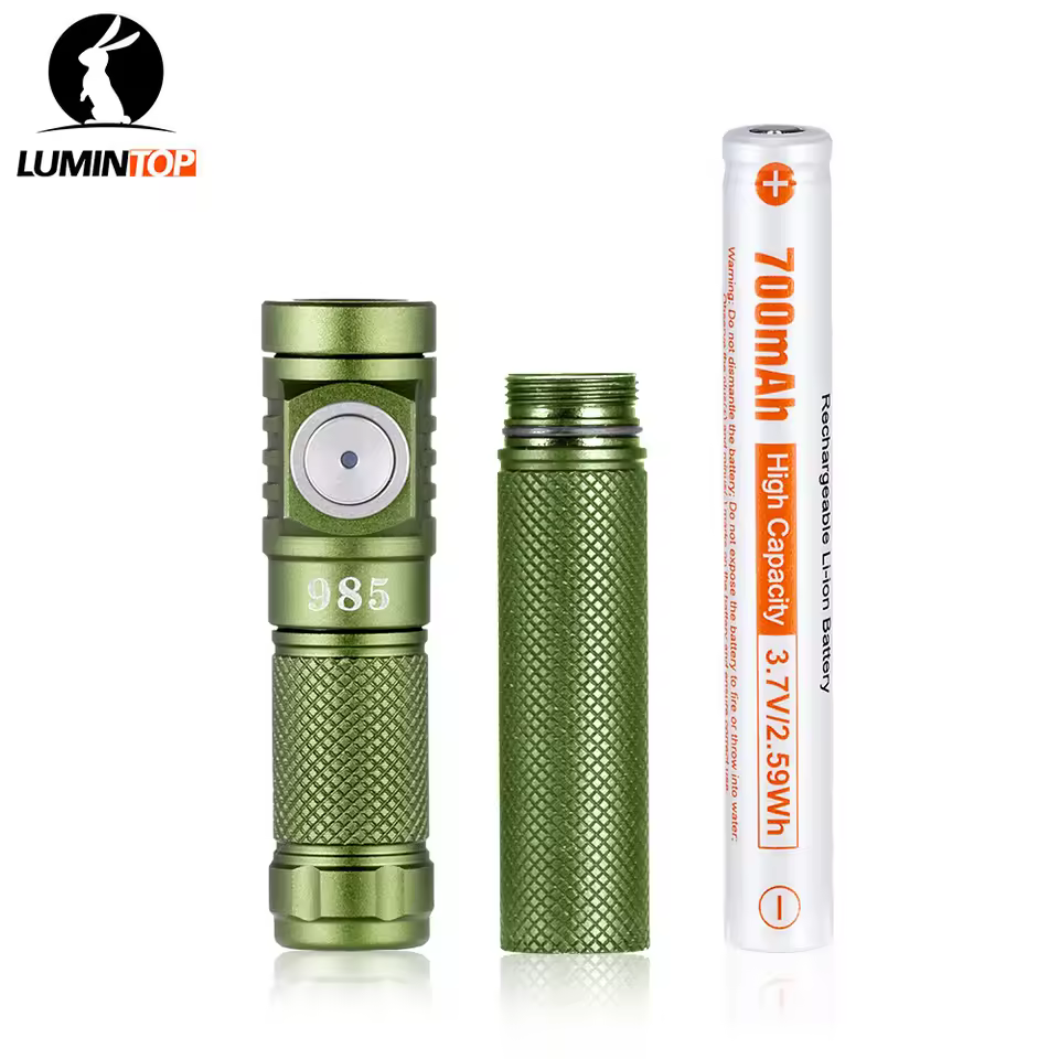 Lumintop FROG flashlight New model 985 with 10750 extend tube mini keychain flashlight for EDC USB charger 650 lumens for
