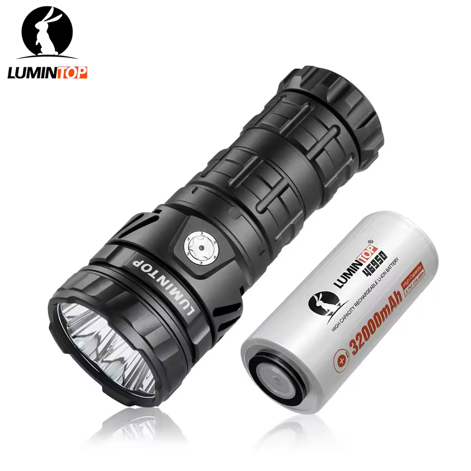 powerful flashlight USB TYPE C rechargeable flashlight 46950 battery with cooling fan Lumintop MACH V5.0 1200 meters 15000 lumen