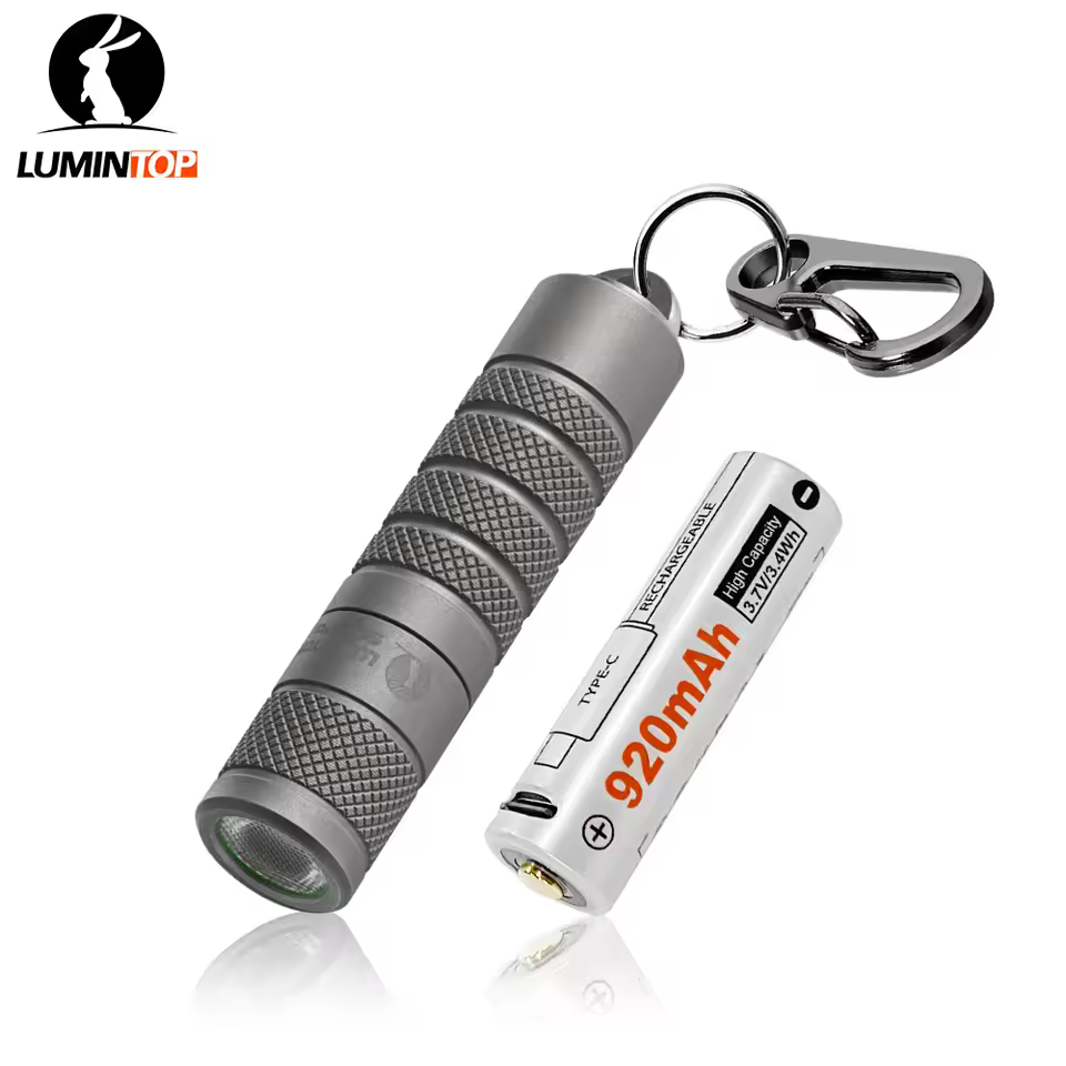 Titanium14500 Flashlight Silver fox AA flashlight Titanium version keychain flashlight 760 lumens turbo mode with magnetic tail